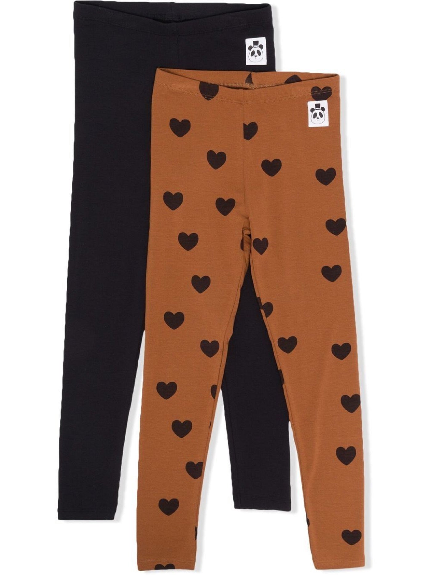 Set due leggings basici con cuori