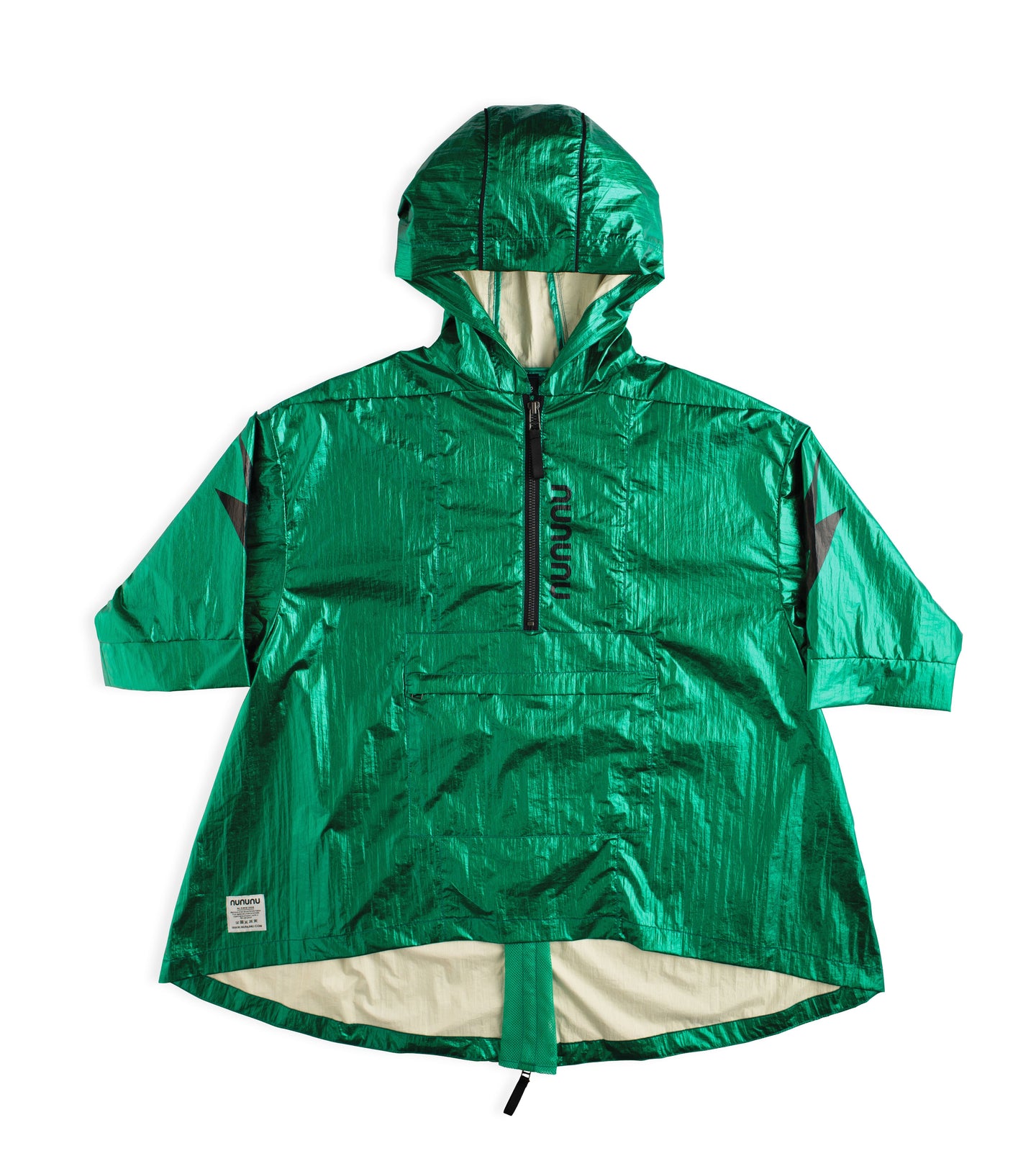 Poncho verde unisex antipioggia