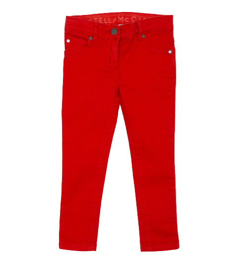 Pantalone cotone  rosso bimba