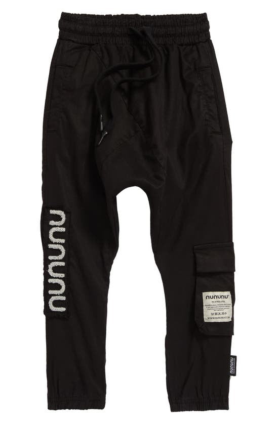 Pantaloni tuta unisex neri Nununu cargo