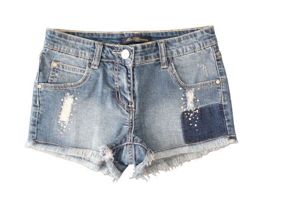 Short denim effetto delave