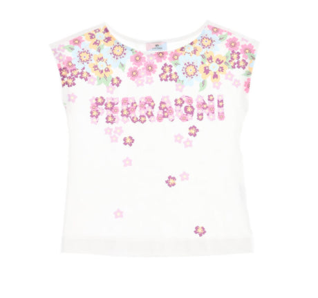 T-shirt con logo a fiori