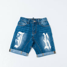 Load image into Gallery viewer, Jeans shorts con logo
