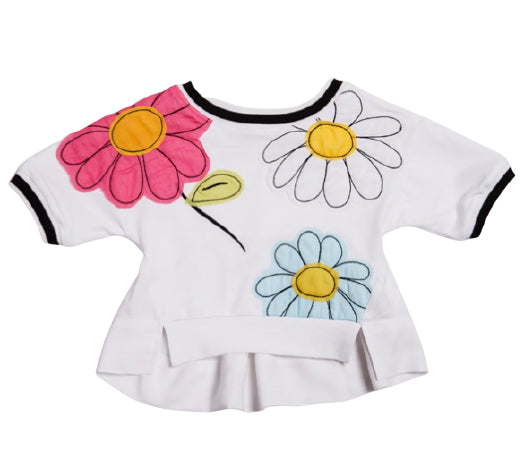 Blousa con patch fiori